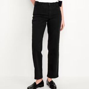 Old Navy High-Waisted Loose Jeans, Black, Size 14